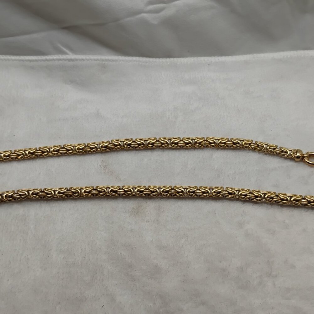 Vintage Silver Byzantine Large Necklace Italy .925 Sterling 20" Gold Tone Chain - Picture 3 of 12